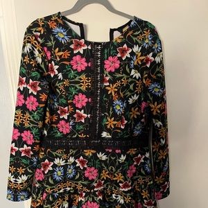 Alexia Admor Floral black scuba dress sized 12 pre owned